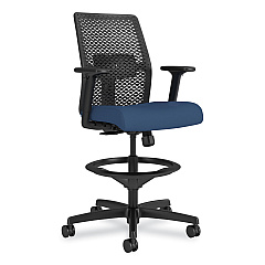 HON Ignition 2.0 ReActiv Low-Back Task Stool, 22.88" to 31.75" Seat Height, Elysian Seat, Charcoal Back, Black Base (TSR0A0S04BST)