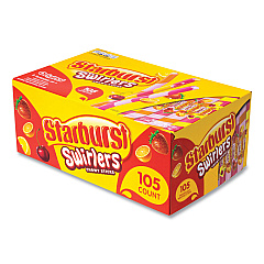 Starburst Swirlers Chewy Candy Sticks, Cherry-Lemon/Cherry-Strawberry/Strawberry-Orange, 0.37 oz, 105/Pack (22002003)