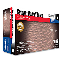SemperGuard Latex Gloves, Cream, Medium, 100/Box, 10 Boxes/Carton (INDPS103)