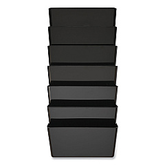 Deflecto EZ Link Stackable DocuPocket, 7 Sections, Letter Size, 13" x 4" x 14" to 19", Black (73704)