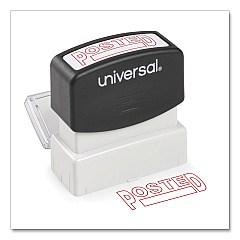 Universal Message Stamp, POSTED, Pre-Inked One-Color, Red (UNV10065)
