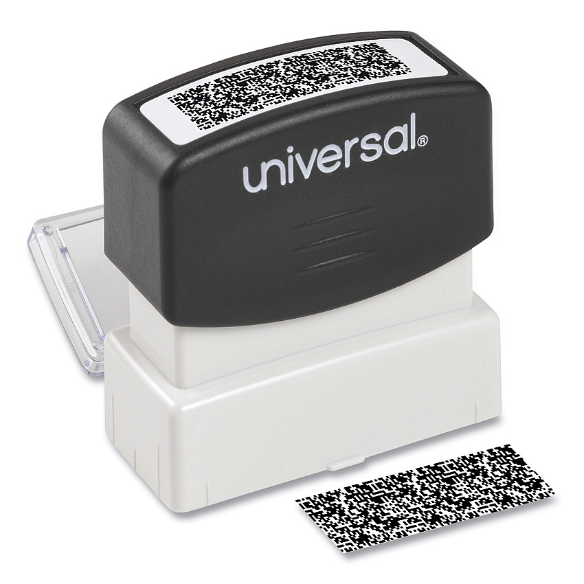 Universal Security Stamp, Obscures Area 9/16 x 1 11/16, Black (UNV10136)