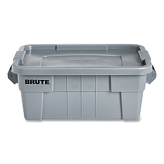 Rubbermaid Commercial BRUTE Tote with Lid, 14 gal, 27.5" x 16.75" x 10.75", Gray (9S30GRAEA)