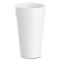 Dart Foam Drink Cups, 20 oz, White, 25/Bag, 20 Bags/Carton (W20J16)