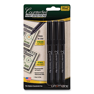 Dri-Mark Smart Money Counterfeit Bill Detector Pen, U.S. Currency, 3/Pack (3513B1)