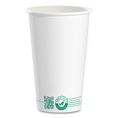 SOLO Compostable Paper Hot Cups, ProPlanet Seal, 16 oz, White/Green, 1,000/Carton (316PLAPLANET)