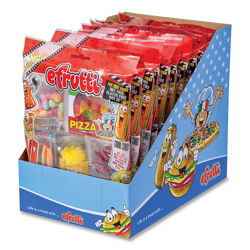 efrutti Movie Bag Candy, Assorted Flavors, 2.7 oz Bags, 12/Carton (22002142)