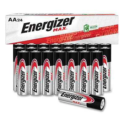 Energizer MAX AA Alkaline Batteries, 1.5 V, 4/Pack, 6 Packs/Box (E91BX)