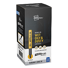Avery MARKS A LOT UltraDuty Permanent Markers, Medium Chisel Tip, Black, 12/Box (29842)