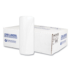 Inteplast Group High-Density Interleaved Commercial Can Liners, 60 gal, 17 microns, 38" x 60", Clear, 200/Carton (S386017N)