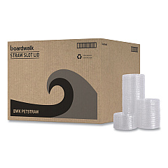 Boardwalk PET Cold Cup Lids, Fits 16 oz to 24 oz Plastic Cups, Clear, 1,000/Carton (BWKPETSTRAW)