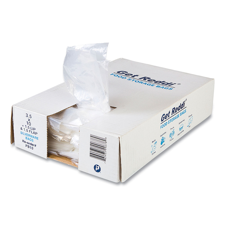 Inteplast Group Silverware Bags, 0.7 mil, 3.5" x 1.5", Clear, 2,000/Carton (PB10)
