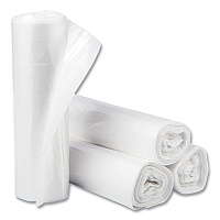 Inteplast Group High-Density Interleaved Commercial Can Liners, 30 gal, 10 microns, 30" x 37", Clear, 500/Carton (S303710N)