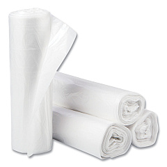 Inteplast Group High-Density Interleaved Commercial Can Liners, 30 gal, 10 microns, 30" x 37", Clear, 500/Carton (S303710N)