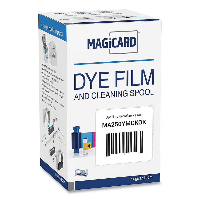Magicard YMCKOK Color Ribbon, Black/Cyan/Magenta/Yellow (MA250YMCKOK)