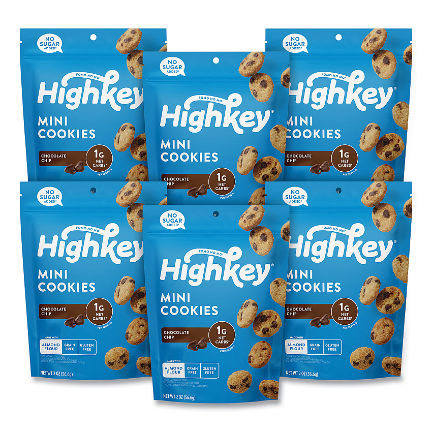 HighKey Chocolate Chip Cookies, 2 oz, Bag, 6/Carton (60000270)