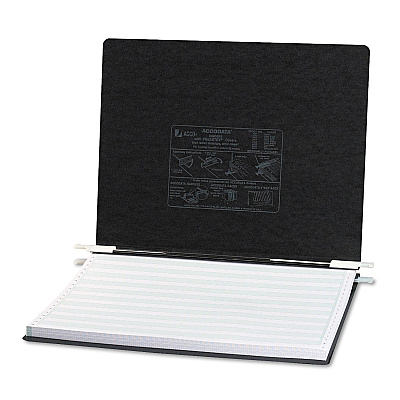 ACCO PRESSTEX Covers with Storage Hooks, 2 Posts, 6" Capacity, 14.88 x 11, Black (54071)