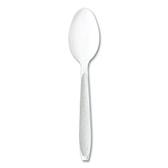 SOLO Impress Heavyweight Full-Length Polystyrene Cutlery, Teaspoon, White, 100/Box (HSWTX0007BX)