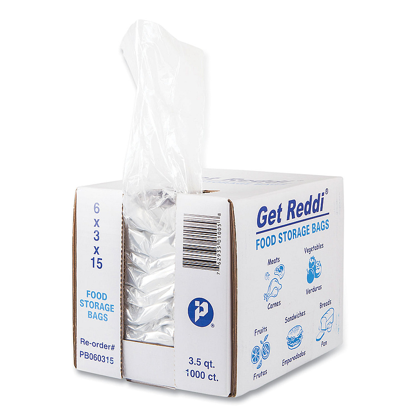 Inteplast Group Food Bags, 3.5 qt, 0.68 mil, 6" x 15", Clear, 1,000/Carton (PB060315)
