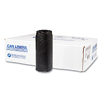 Inteplast Group High-Density Commercial Can Liners, 16 gal, 8 microns, 24" x 33", Black, 1,000/Carton (S243308K)