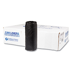 Inteplast Group High-Density Commercial Can Liners, 16 gal, 8 microns, 24" x 33", Black, 1,000/Carton (S243308K)