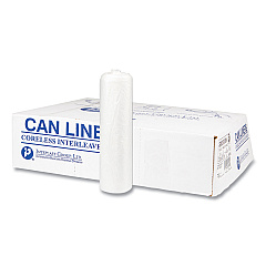 Inteplast Group High-Density Interleaved Commercial Can Liners, 30 gal, 8 microns, 30" x 37", Clear, 500/Carton (S303708N)