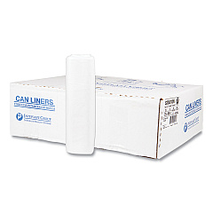 Inteplast Group High-Density Interleaved Commercial Can Liners, 33 gal, 13 microns, 33" x 40", Clear, 500/Carton (S334013N)