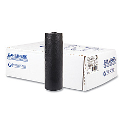 Inteplast Group High-Density Interleaved Commercial Can Liners, 33 gal, 16 microns, 33" x 40", Black, 250/Carton (S334016K)