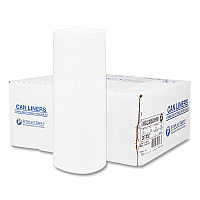 Inteplast Group High-Density Interleaved Commercial Can Liners, 55 gal, 17 microns, 36" x 60", Clear, 200/Carton (S366017N)