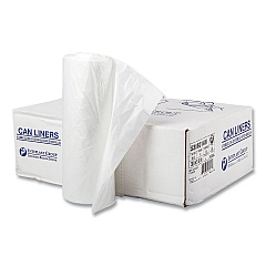 Inteplast Group High-Density Interleaved Commercial Can Liners, 60 gal, 14 microns, 38" x 60", Clear, 200/Carton (S386014N)