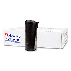Inteplast Group High-Density Interleaved Commercial Can Liners, 60 gal, 17 microns, 38" x 60", Black, 200/Carton (S386017K)