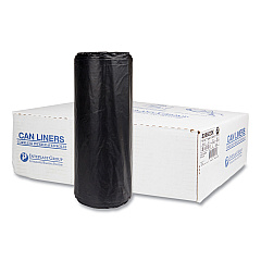Inteplast Group High-Density Commercial Can Liners, 60 gal, 22 microns, 38" x 60", Black, 150/Carton (S386022K)
