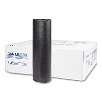 Inteplast Group High-Density Interleaved Commercial Can Liners, 45 gal, 16 microns, 40" x 48", Black, 250/Carton (S404816K)
