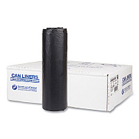 Inteplast Group High-Density Interleaved Commercial Can Liners, 45 gal, 22 microns, 40" x 48", Black, 150/Carton (S404822K)
