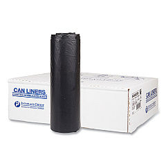 Inteplast Group High-Density Interleaved Commercial Can Liners, 45 gal, 22 microns, 40" x 48", Black, 150/Carton (S404822K)