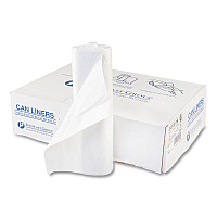Inteplast Group High-Density Interleaved Commercial Can Liners, 60 gal, 17 microns, 43" x 48", Clear, 200/Carton (S434817N)