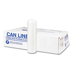 Inteplast Group High-Density Interleaved Commercial Can Liners, 56 gal, 22 microns, 43" x 48", Natural, 200/Carton (S434822N)