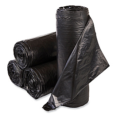 Inteplast Group High-Density Commercial Can Liners Value Pack, 60 gal, 19 microns, 38" x 58", Black, 150/Carton (VALH3860K22)