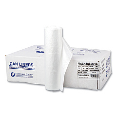 Inteplast Group High-Density Commercial Can Liners Value Pack, 60 gal, 12 microns, 38" x 58", Clear, 200/Carton (VALH3860N14)