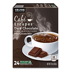 Cafe Escapes Dark Chocolate Hot Cocoa K-Cups, 24/Box (6802)