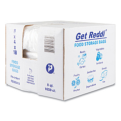 Inteplast Group Food Bags, 8 qt, 0.85 mil, 8" x 18", Clear, 1,000/Carton (PB080418)