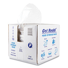 Inteplast Group Food and Utility Bags, 8 qt, 1.2 mil, 8" x 18", Clear, 1,000/Carton (PB080418XH)