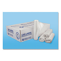 Inteplast Group High-Density Interleaved Commercial Can Liners, 30 gal, 13 microns, 30" x 37", Clear, 500/Carton (S303713N)