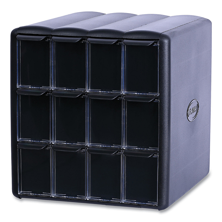 Flavia Four Column Merchandiser, 12 Compartments, 15.2 x 17.2 x 16.3, Black (25200002)
