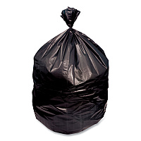 Boardwalk Low-Density Waste Can Liners, 23 gal, 0.9 mil, 28" x 45", Black, Perforated Roll, 25 Bags/Roll, 8 Rolls/Carton (BWK2845SJB)