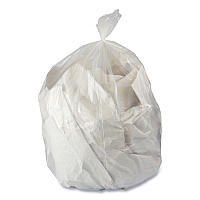 Boardwalk Low-Density Waste Can Liners, 23 gal, 0.9 mil, 28" x 45", Clear, Perforated Roll, 25 Bags/Roll, 8 Rolls/Carton (BWK2845SJC)