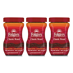 Folgers Instant Coffee Crystals, Classic Roast, 8 oz Jar, Medium (20629)