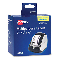 Avery Multipurpose Thermal Labels, 4 x 2.94, 300/Roll, 1 Roll/Box (4190)