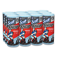 Scott Shop Towels, Standard Roll, 1-Ply, 9.4 x 11, Blue, 55/Roll, 12 Rolls/Carton (75147)