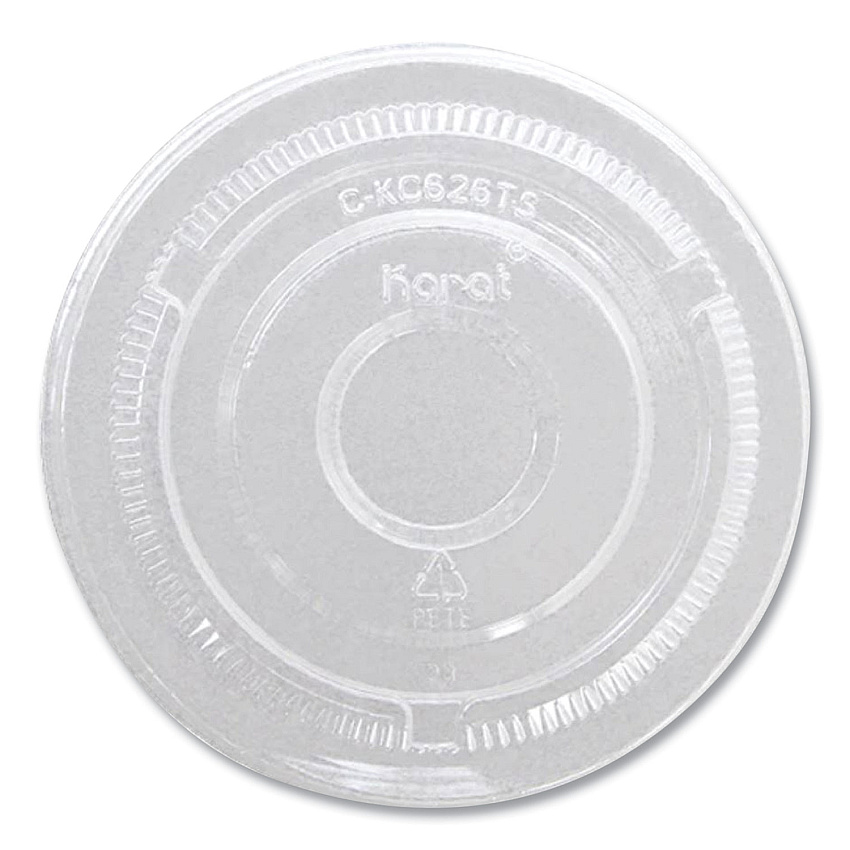 Karat PET Lids, 12 oz to 24 oz Cold Cups, No Hole Flat Lid, Clear, 1,000/Carton (CKC626TSNH)